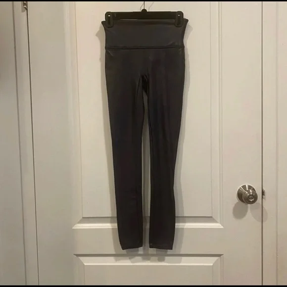 Spanx Faux Leather Leggings in Color Night Navy - Picture 5 of 5